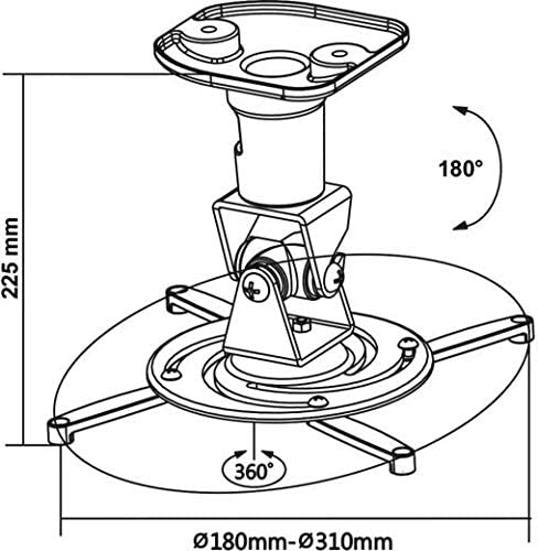 Second image of Ceiling Mount for Projector (Capacity 15 kg), distance from ceiling: 225 mm