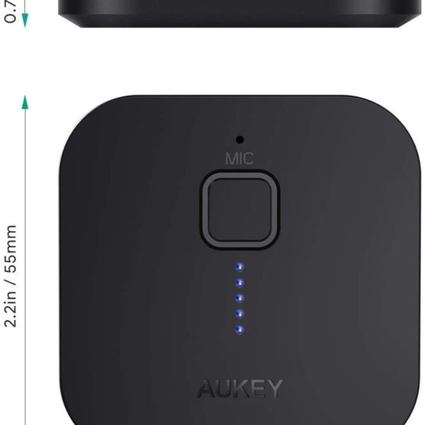 Second image of AUKEY Bluetooth 5 Receiver Wireless Audio Music Adapter A2DP with 18 Hours Playtime