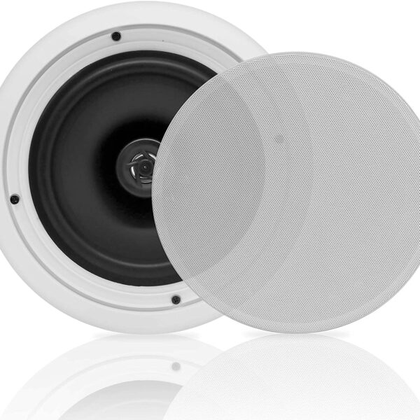 Pyle 2-Way Flush Mount In-Ceiling Stereo Speakers 250 Watts 8-Inch Size-Pair