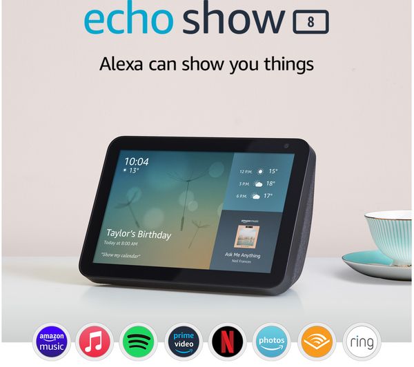 Amazon Echo Show 8 (1st Gen) Smart Speaker with 8" Screen & Alexa Voice Recognition